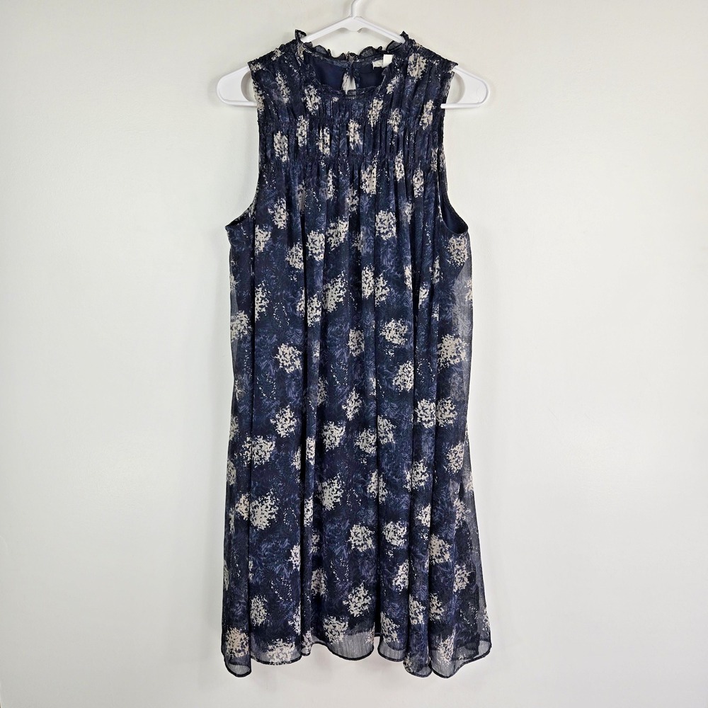 Joie Women's Size Medium Blue Sheer Overlay Sleeveless Sheath‎ Dress